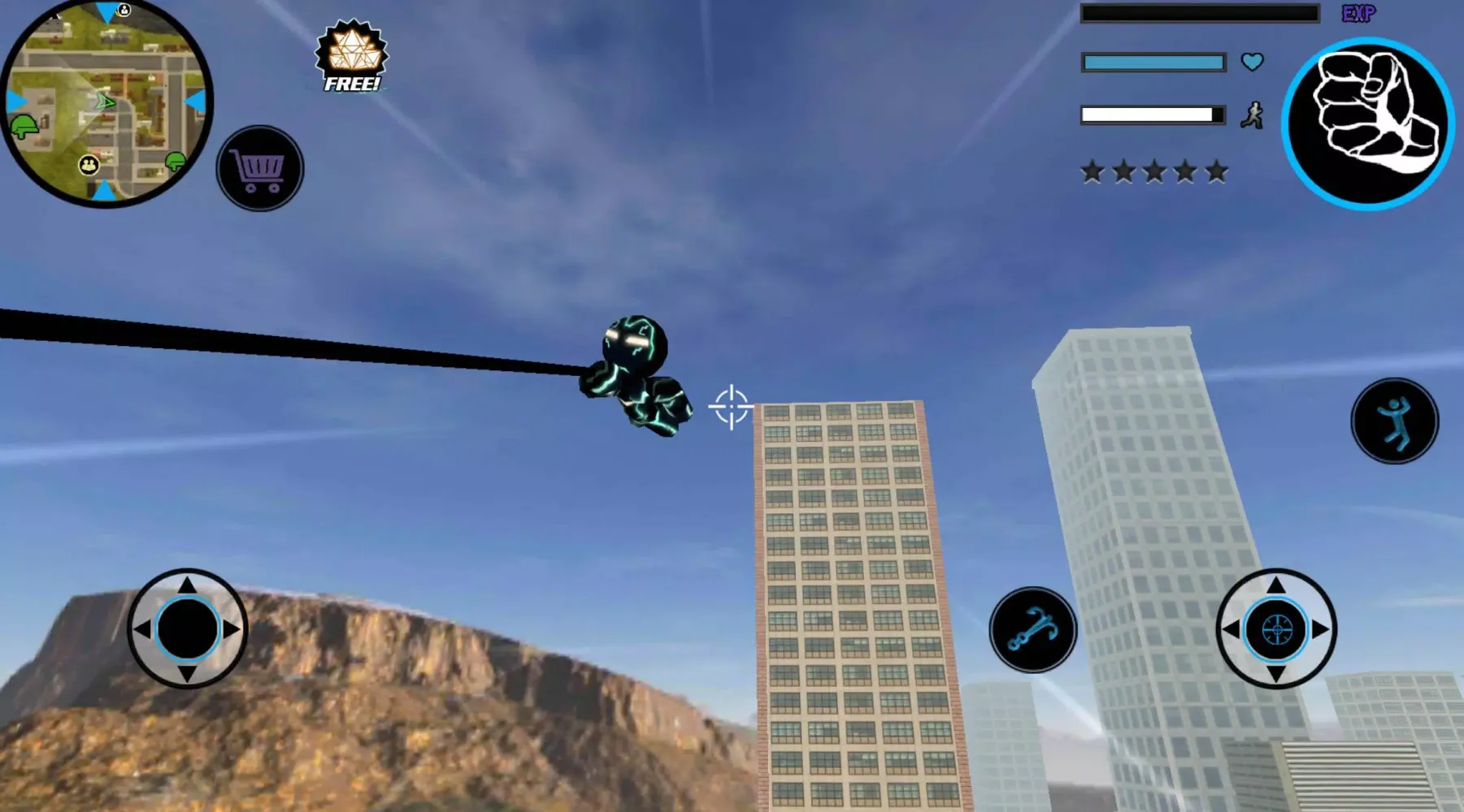 Neon Iron Stickman Rope Hero C Screenshots