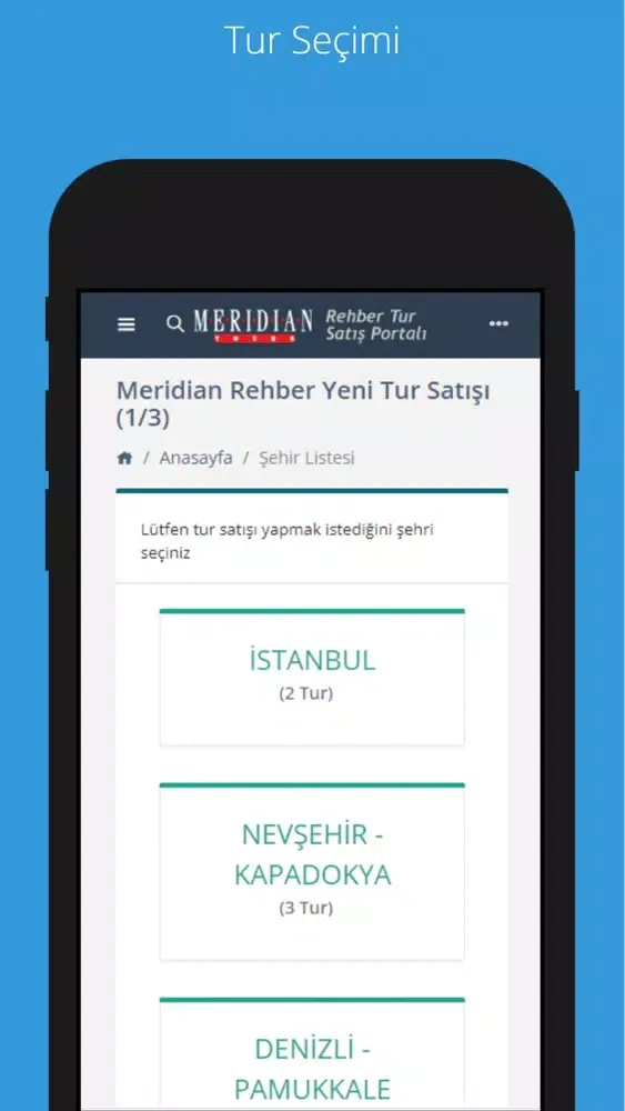 Tangkapan layar Tur Rehber Portalı