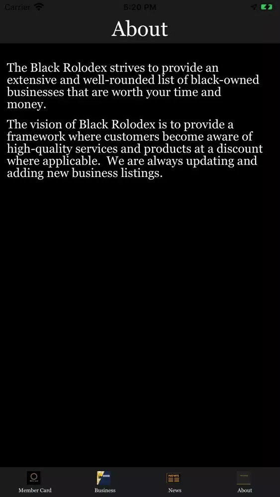 Black Rolodex. Screenshots