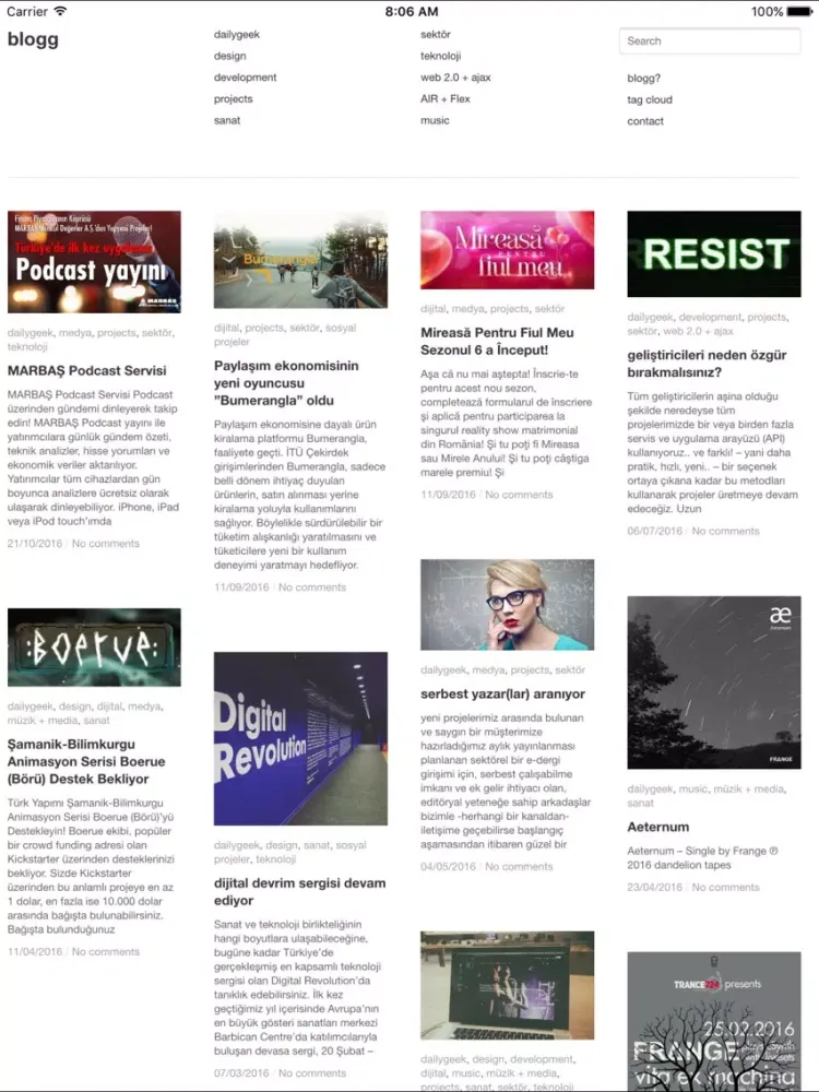 Tangkapan skrin blogg iPad 