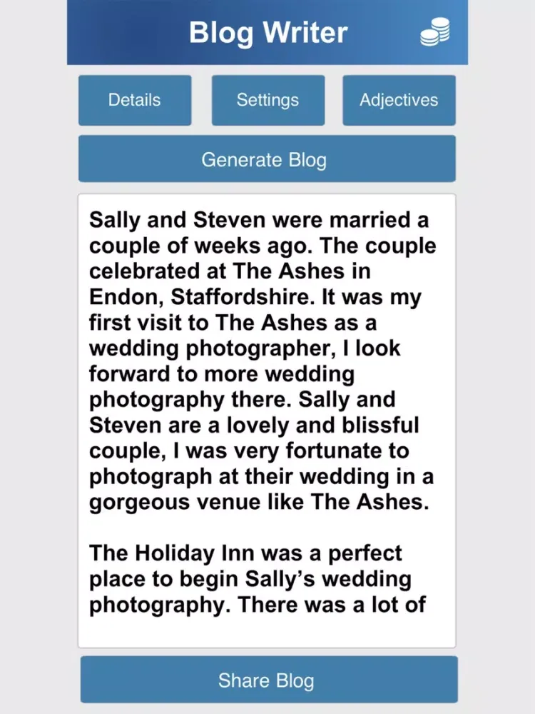 Wedding Photography Auto Blog iPad  سکرین شاٹس