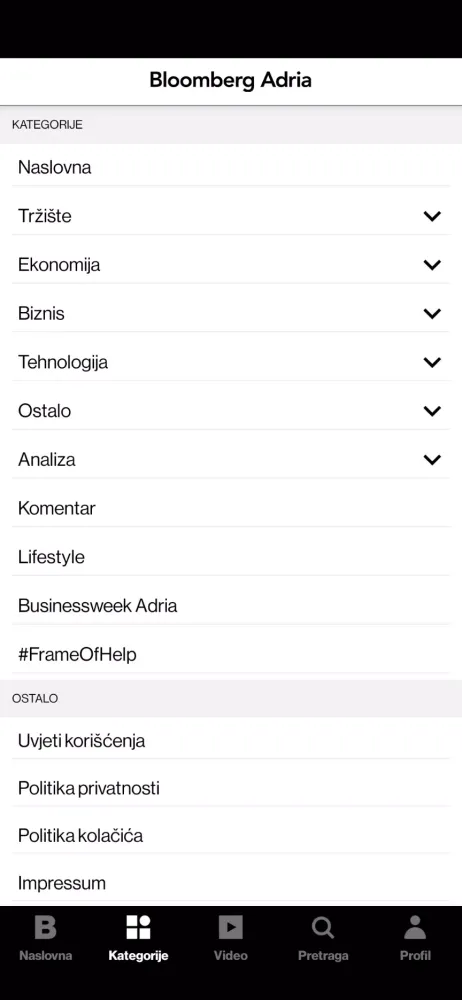 Bloomberg Adria Screenshots