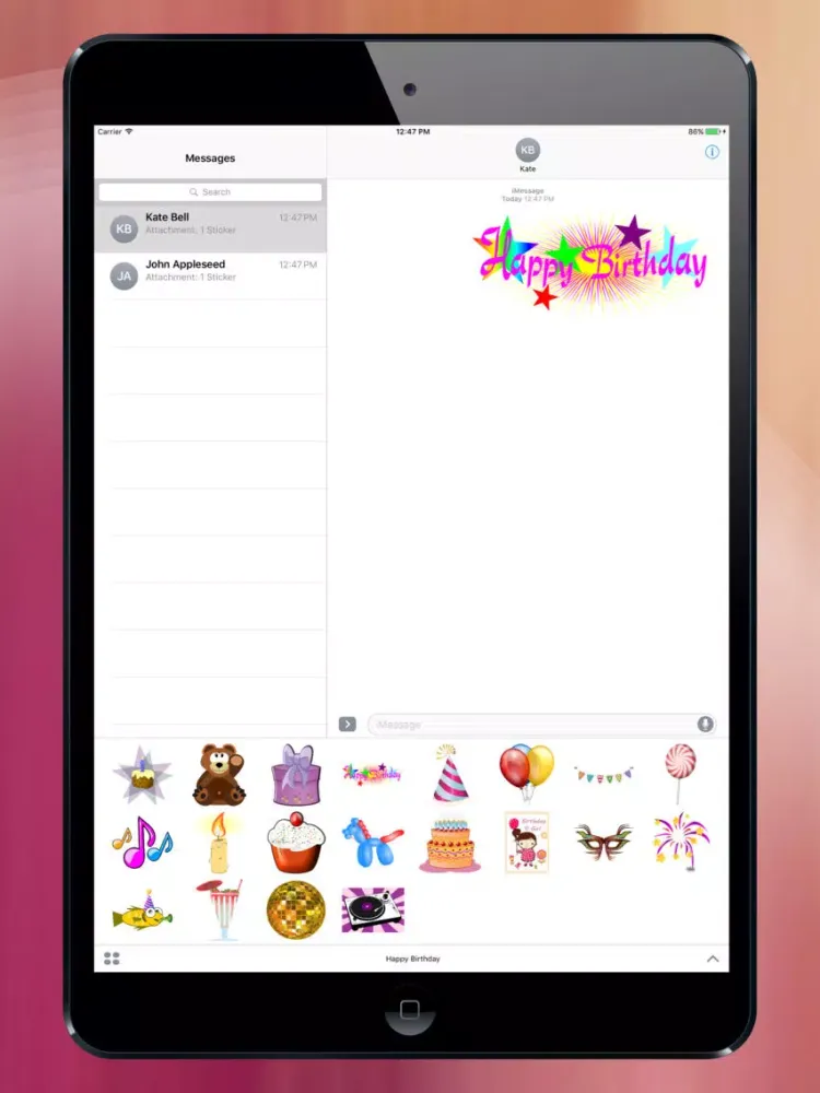 Capturas de tela do Happy Birthday, Party, Cake & Gifts Stickers iPad 