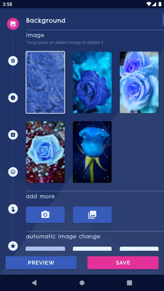 Ảnh chụp màn hình của Blue Rose Live Wallpaper 3D