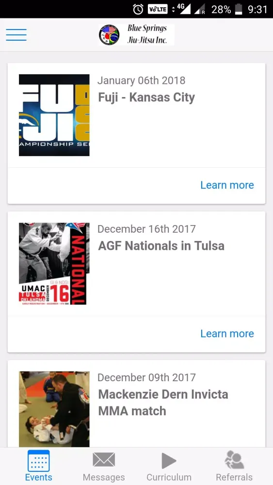 Tangkapan layar Blue Springs Jiujitsu