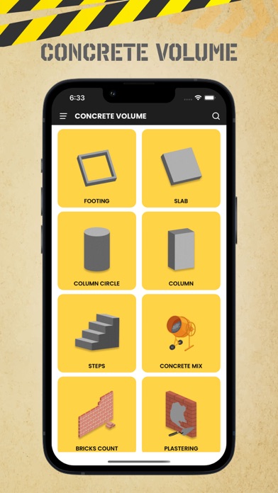 Screenshot di Moro Concrete Calculator