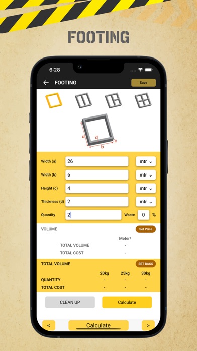 Screenshot di Moro Concrete Calculator