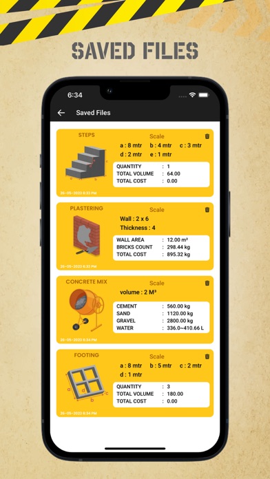 Screenshot di Moro Concrete Calculator