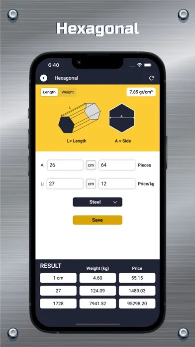 Moro Metal Calculator سکرین شاٹس