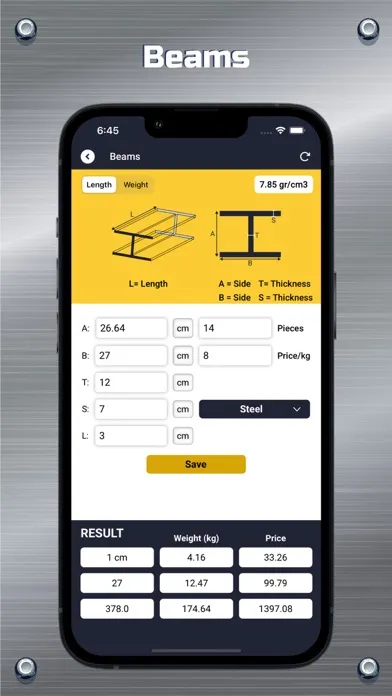 Moro Metal Calculator سکرین شاٹس
