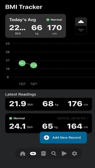 Body Mass Index Tracker Screenshots