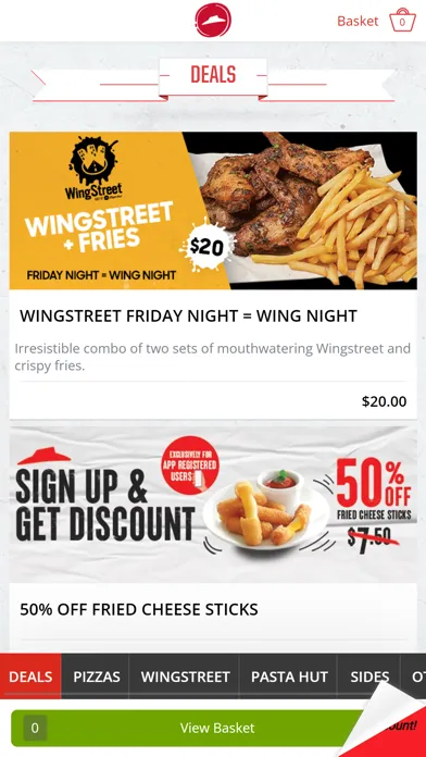 Tangkapan layar Pizza Hut Brunei.