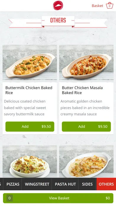 Tangkapan layar Pizza Hut Brunei.