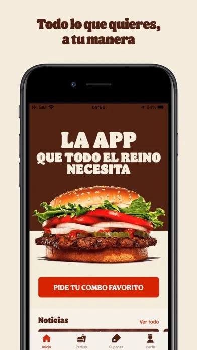 Ảnh chụp màn hình của Burger King® Bolivia