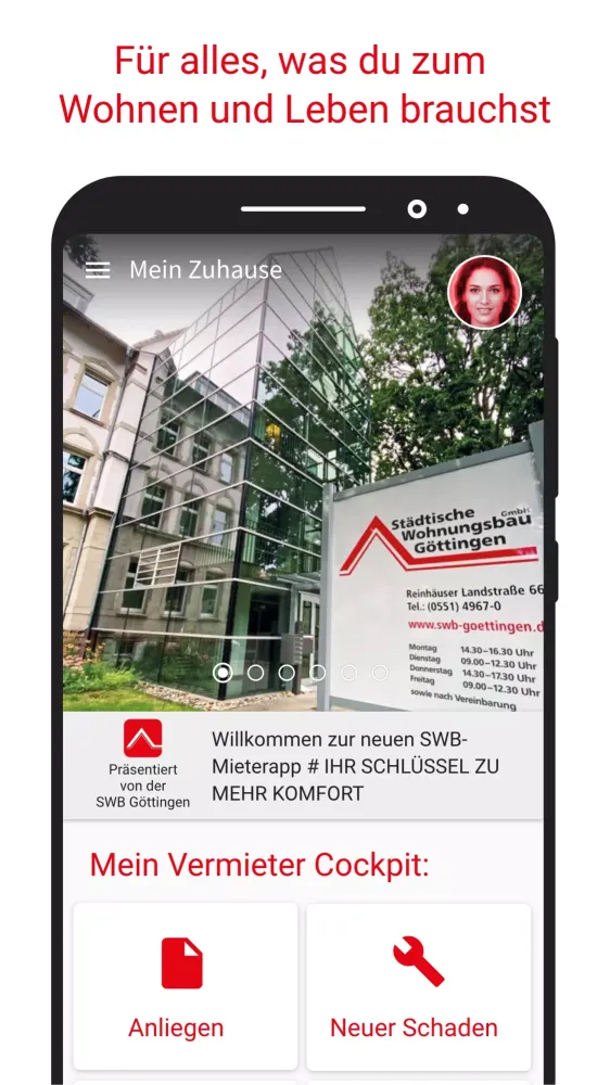 SWB-Mieterapp Screenshots