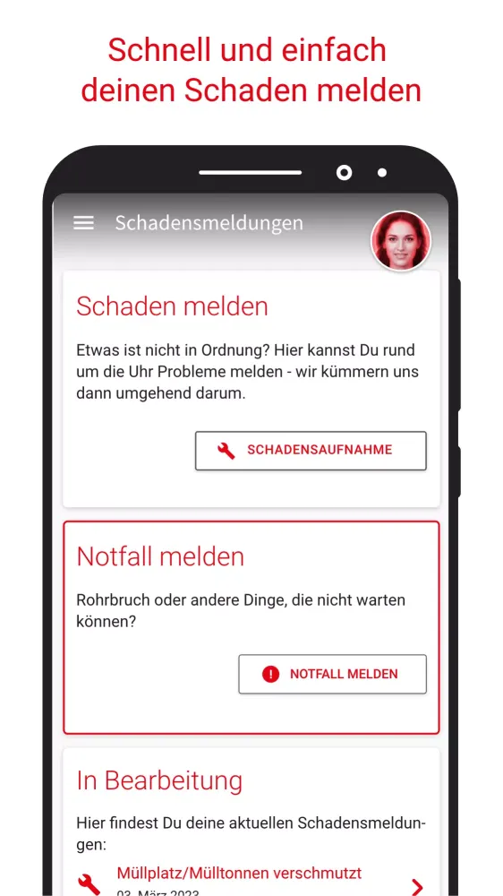 SWB-Mieterapp Screenshots
