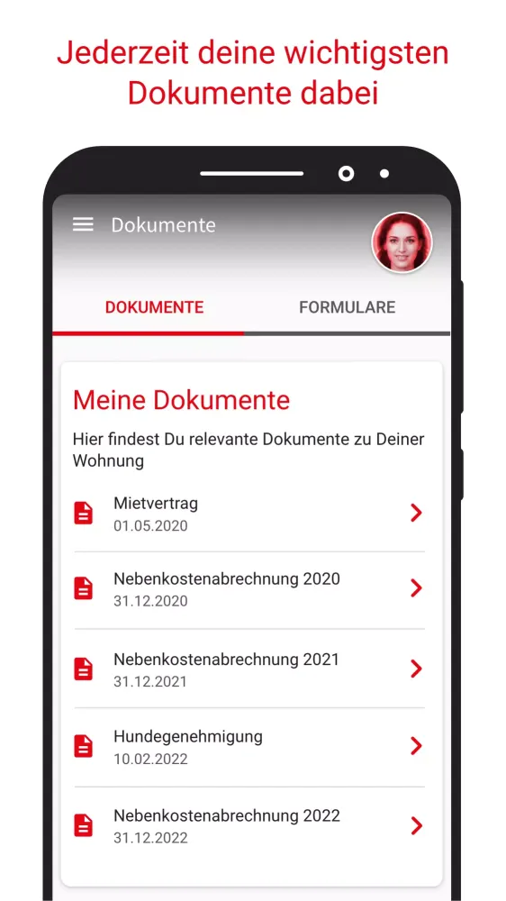 SWB-Mieterapp Screenshots
