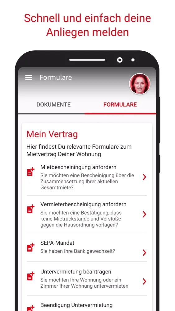 SWB-Mieterapp Screenshots
