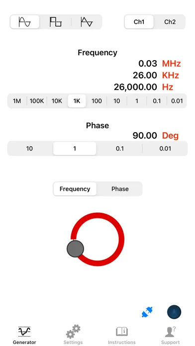 Zrzuty ekranu Arduino Signal Generator