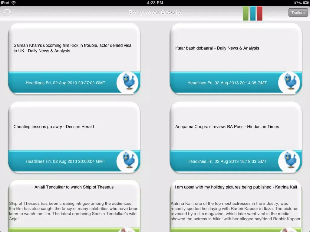 Bollywood Gossip :Indian Bollywood News and Trailers. iPad  스크린샷