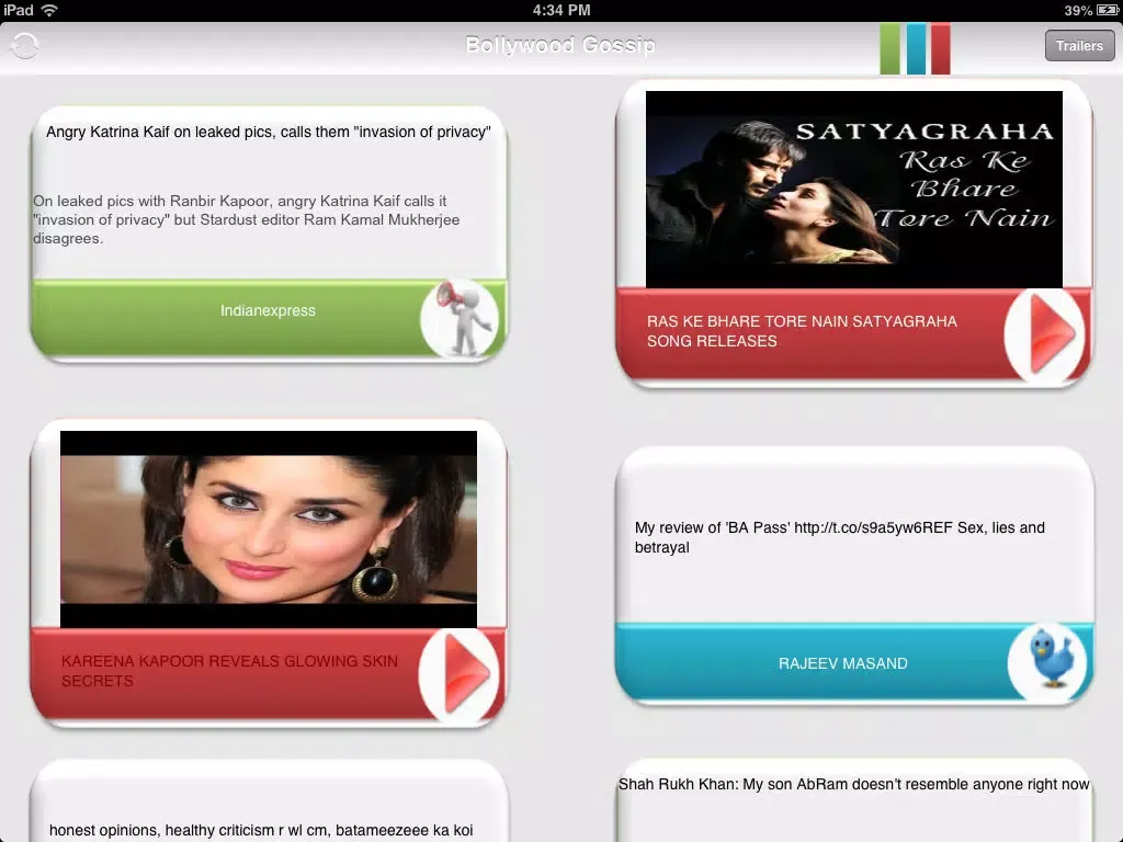 Bollywood Gossip :Indian Bollywood News and Trailers. iPad  스크린샷
