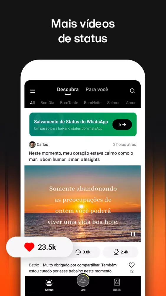 Capturas de pantalla de Kwai Bomdia - Baixar vídeos