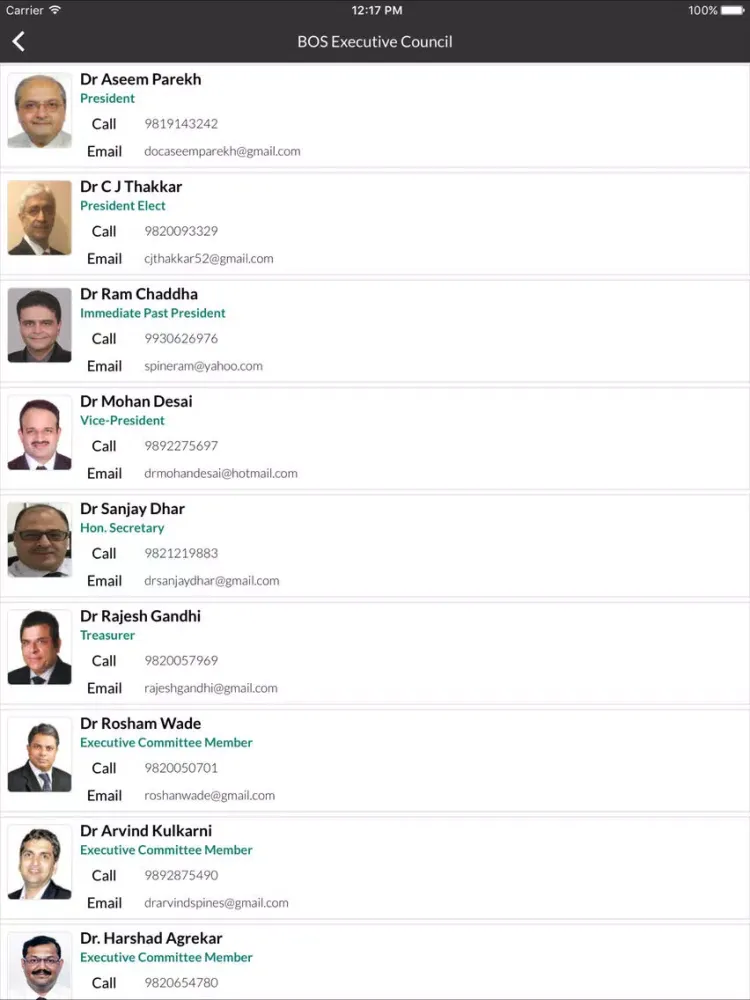 Zrzuty ekranu BOS-BOMBAY ORTHOPAEDIC SOCIETY iPad 