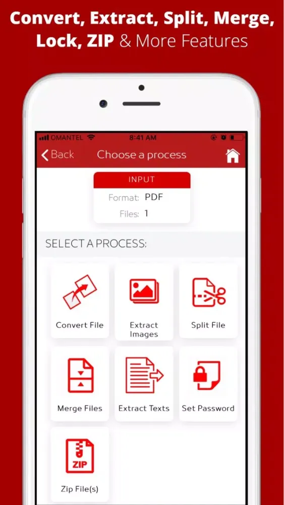Tangkapan layar Aadhi File Converter, ZIP File