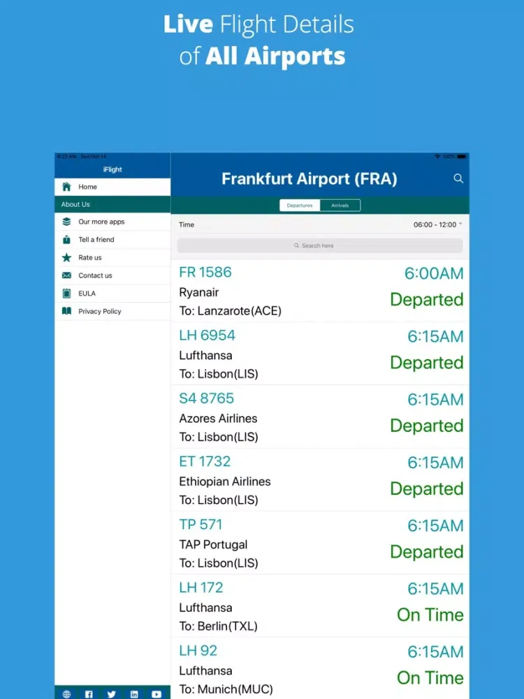 ภาพหน้าจอของ iFlight - All Airport Flights iPad 