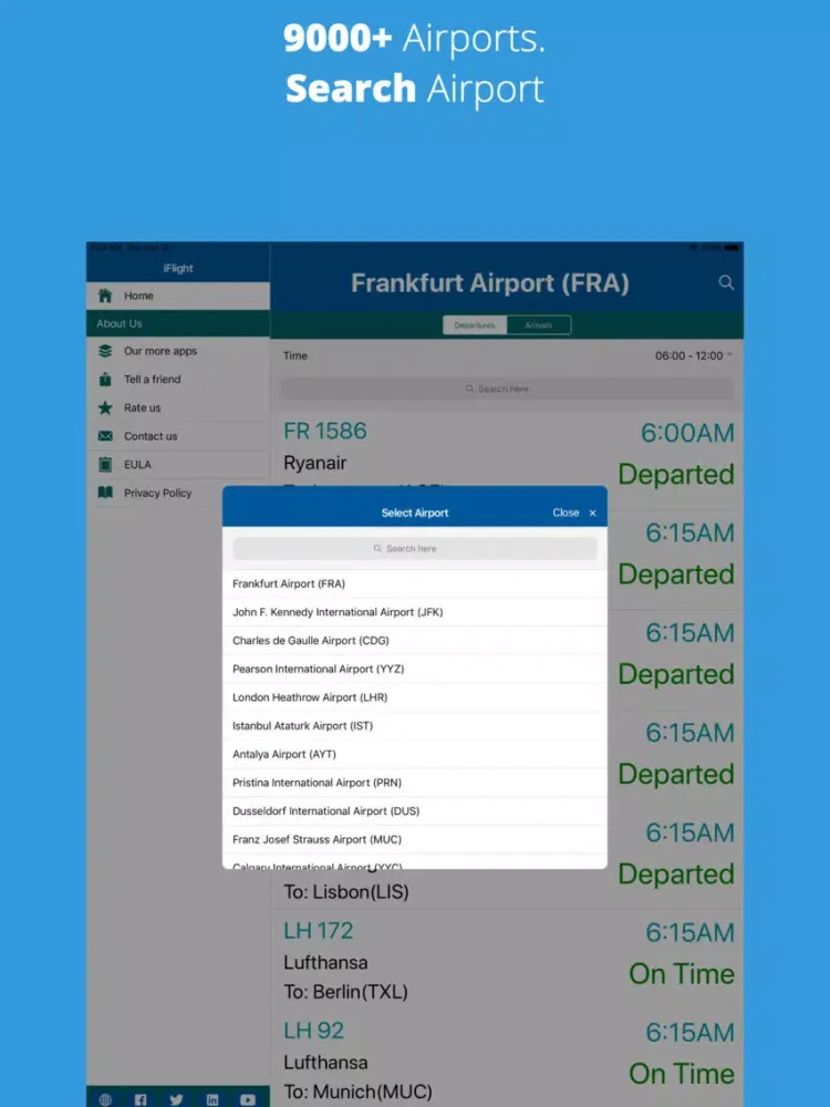 ภาพหน้าจอของ iFlight - All Airport Flights iPad 