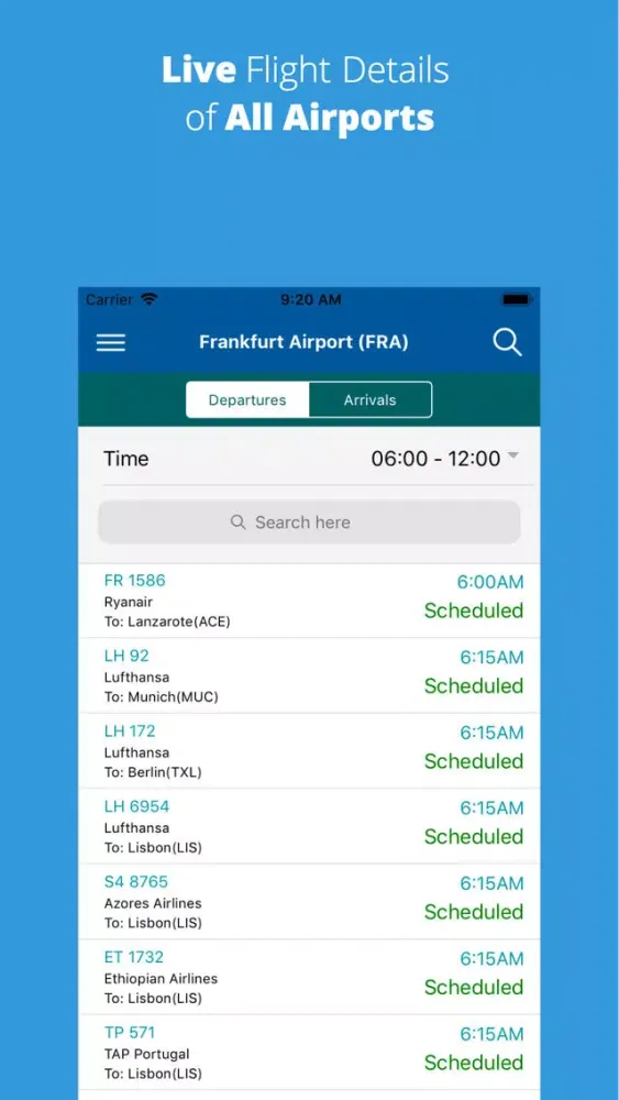 ภาพหน้าจอของ iFlight - All Airport Flights