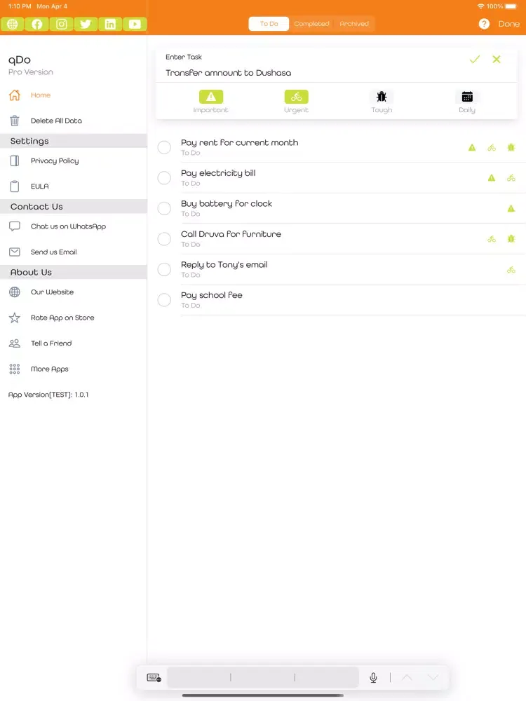 تصاویر qDo - Manage Time & Daily Task iPad 