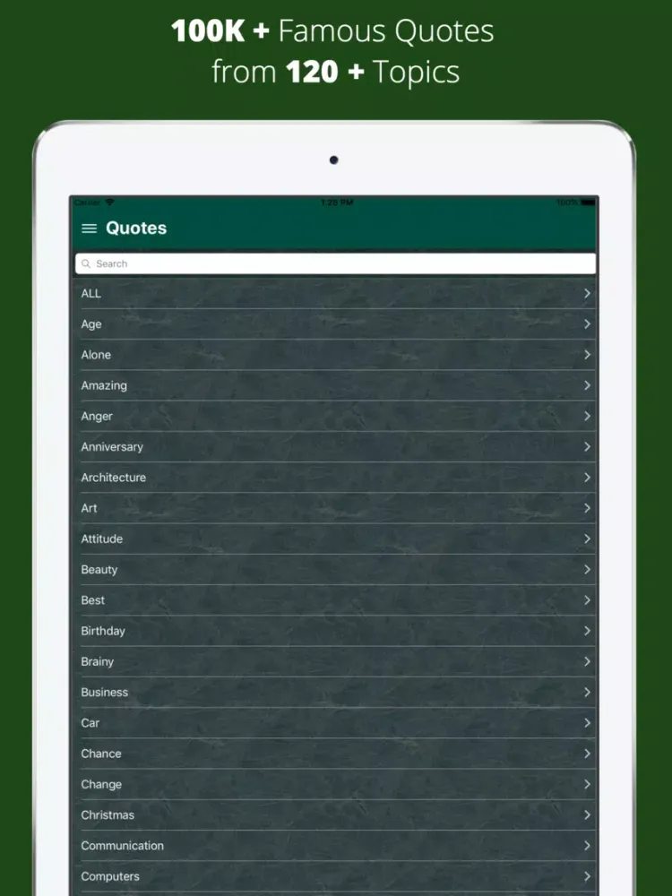 QuotesPro- 100K+ Famous Quotes iPad  Screenshots