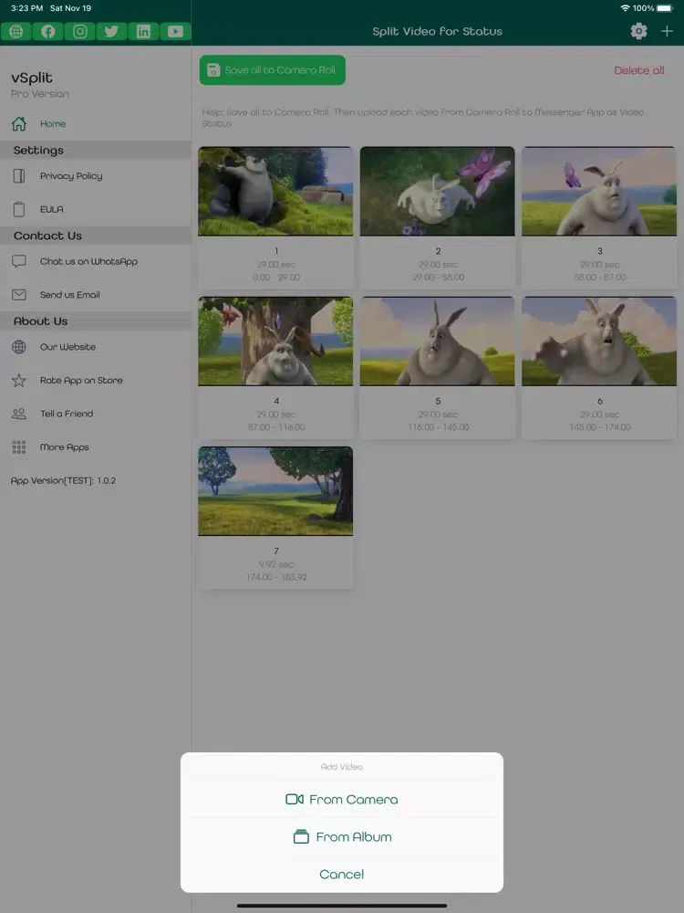 vSplit - Split Video Status iPad  Ekran Görüntüleri