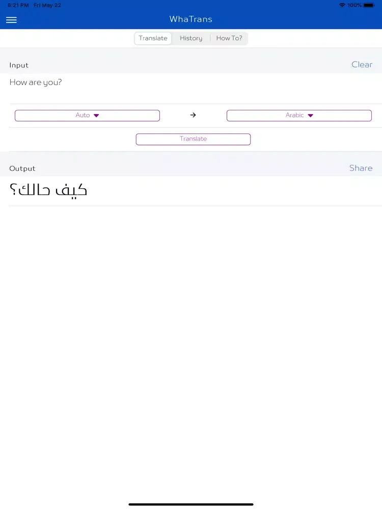 Ảnh chụp màn hình của WhaTrans Translate Chat & Text iPad 