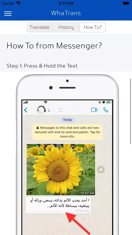 Ảnh chụp màn hình của WhaTrans Translate Chat & Text