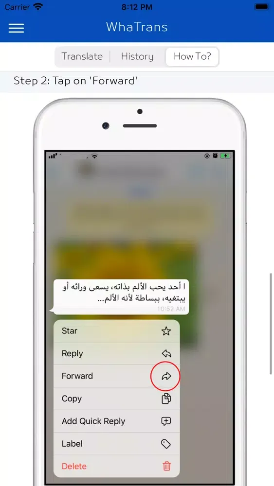 Ảnh chụp màn hình của WhaTrans Translate Chat & Text