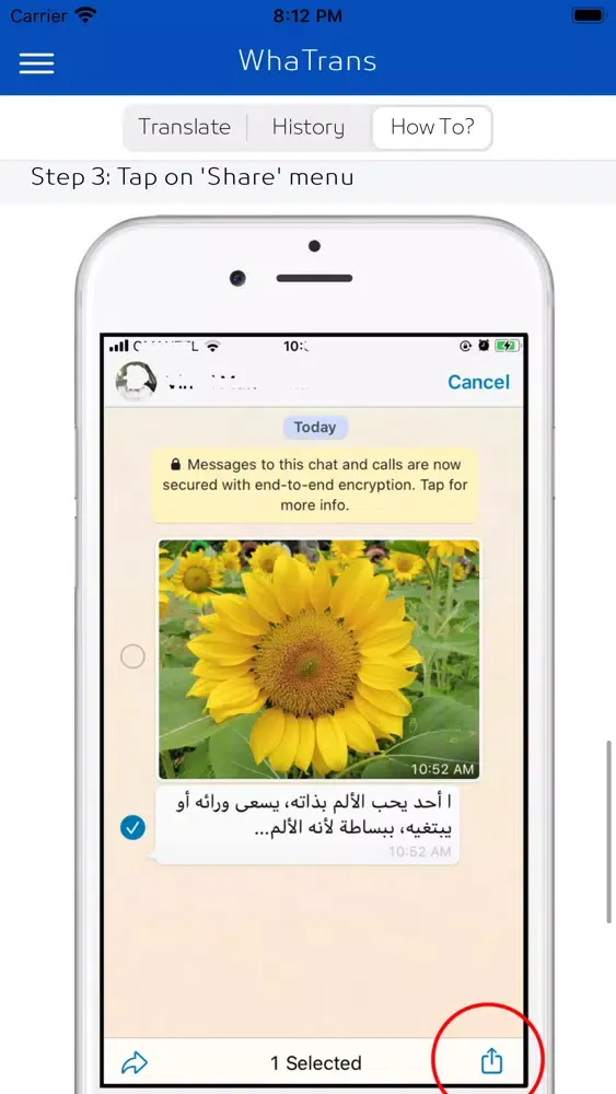 Ảnh chụp màn hình của WhaTrans Translate Chat & Text
