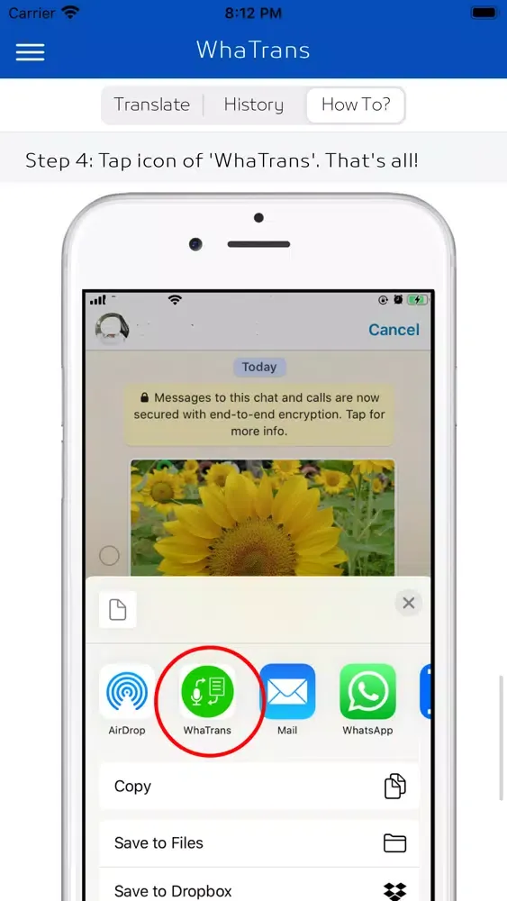Ảnh chụp màn hình của WhaTrans Translate Chat & Text