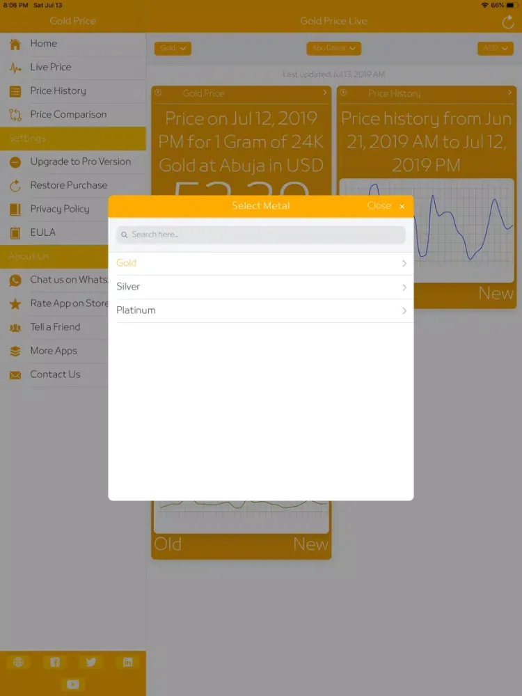 Gold Price Live: All City Rate iPad 应用截图