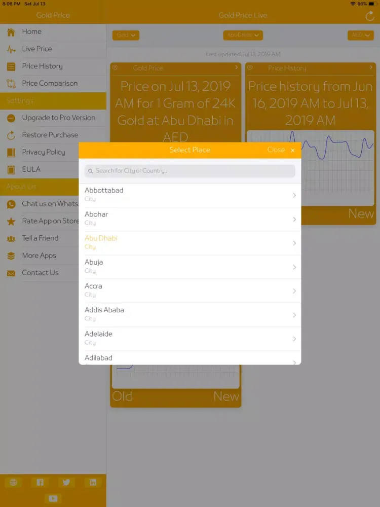 Gold Price Live: All City Rate iPad 应用截图