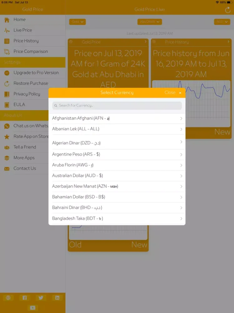 Gold Price Live: All City Rate iPad 应用截图