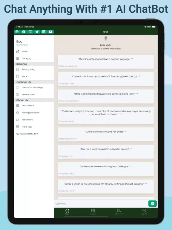 Скриншоты iBot - AI Chatbot Messenger iPad 