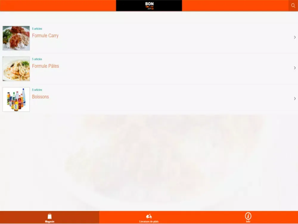 Capturas de tela do BonApp.re iPad 