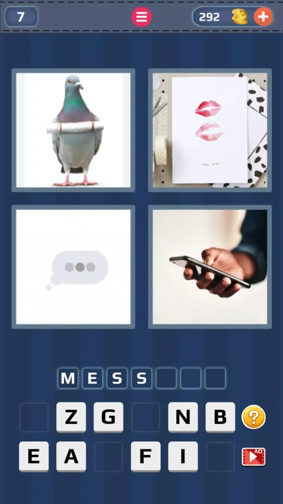 Ảnh chụp màn hình của 4 Pics 1 Word: Guess the Word