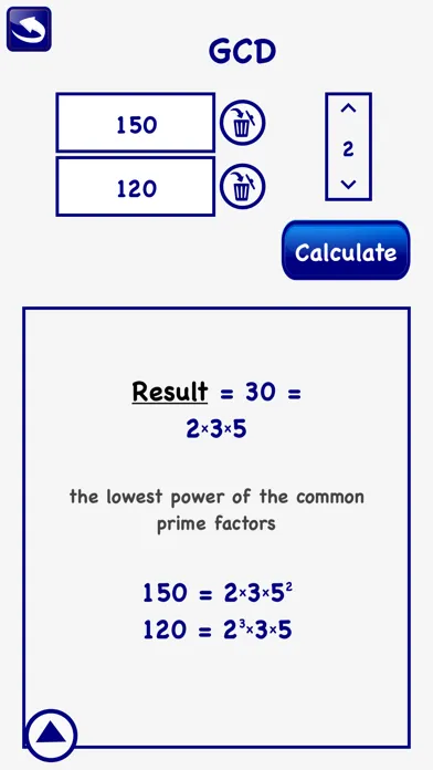 LCM GCD Prime Factor Calc Lite应用截图
