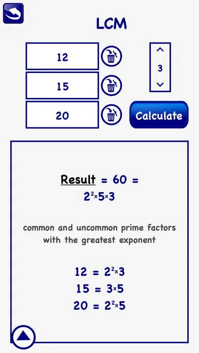 LCM GCD Prime Factor Calc Lite应用截图