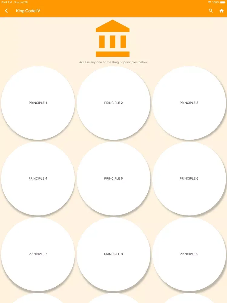 Ảnh chụp màn hình của BizProf Governance iPad 