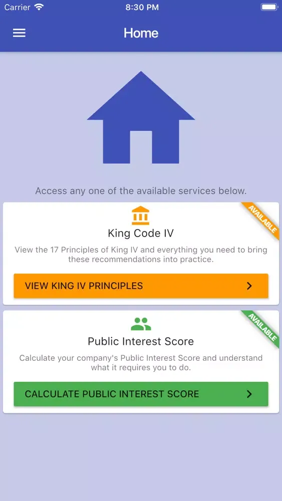 Ảnh chụp màn hình của BizProf Governance