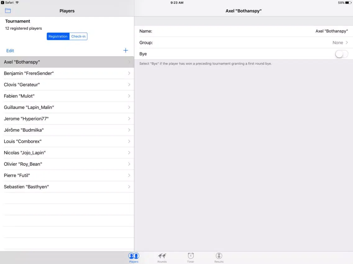 Tournament Organizer for SW IA iPad  Screenshots